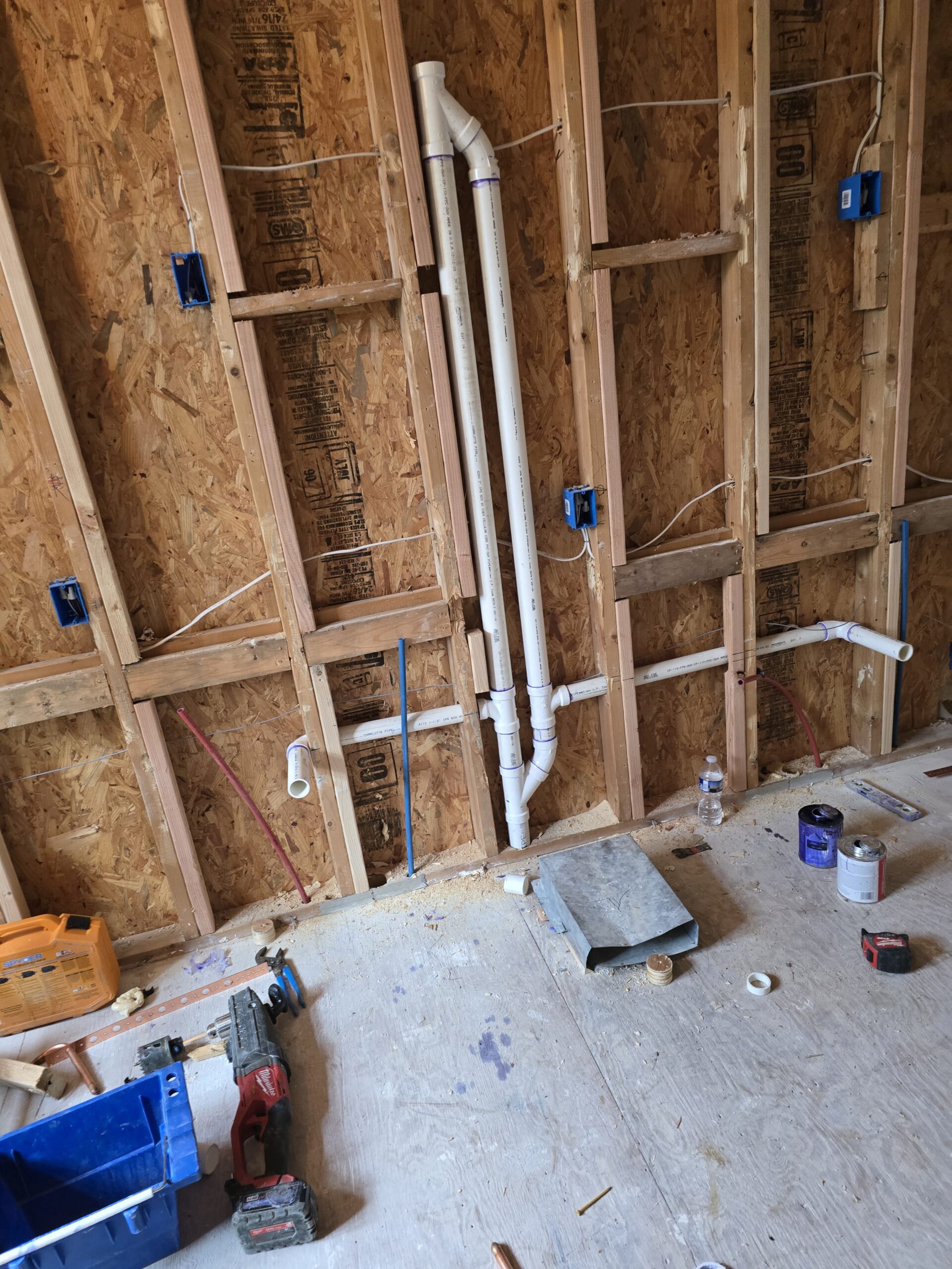PEX and copper pipe repair for a residential new construction project